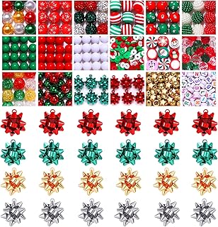 600 Pieces Christmas Beads and Charms for Jewelry Making