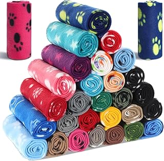 28-Piece Soft Fleece Puppy and Cat Blanket Set