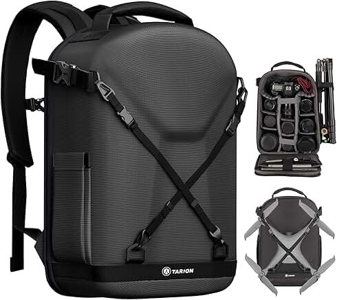 Hardshell Camera Backpack with Laptop Compartment and Raincover