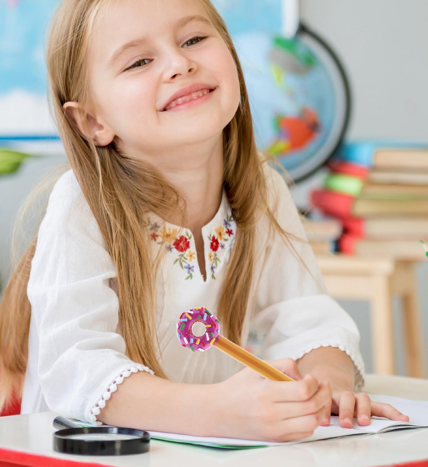 Pink donut novelty pen for kids and adults