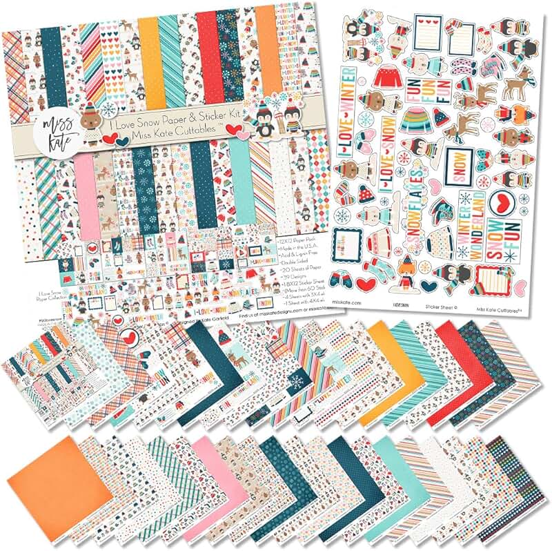 Winter Snow Fun Paper and Sticker Kit