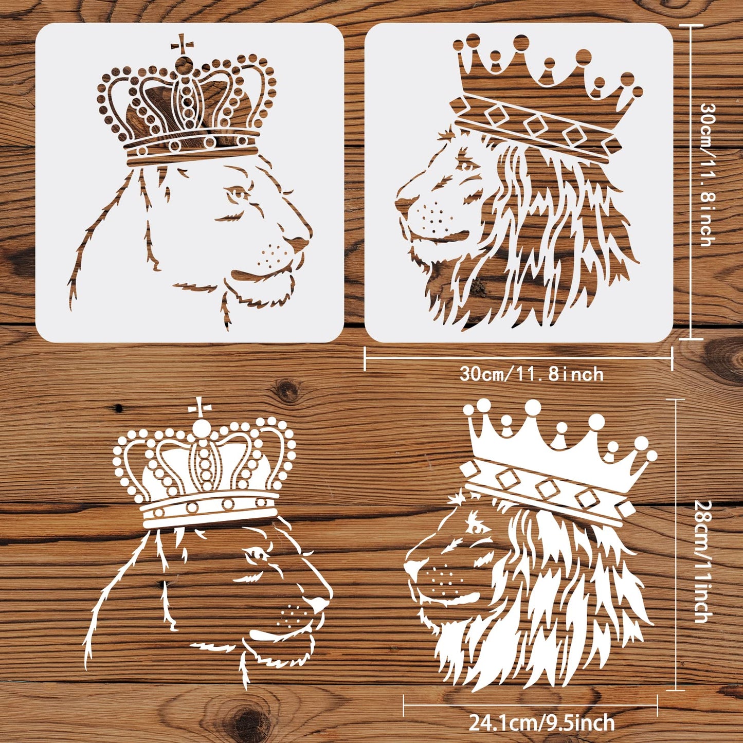 2 Pcs 11.8x11.8 Inch Queen Pattern Reusable Mylar Stencils