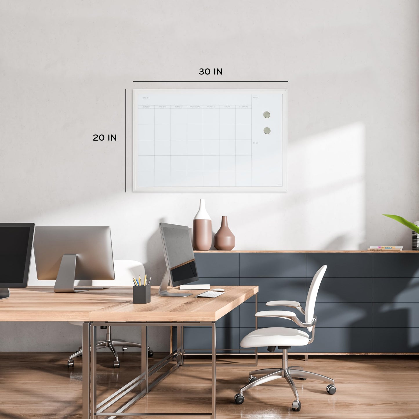 Magnetic Dry Erase Calendar White Board 30x20