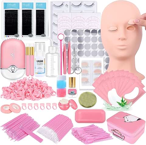 Professional Lash Extension Practice Kit with Mannequin Head