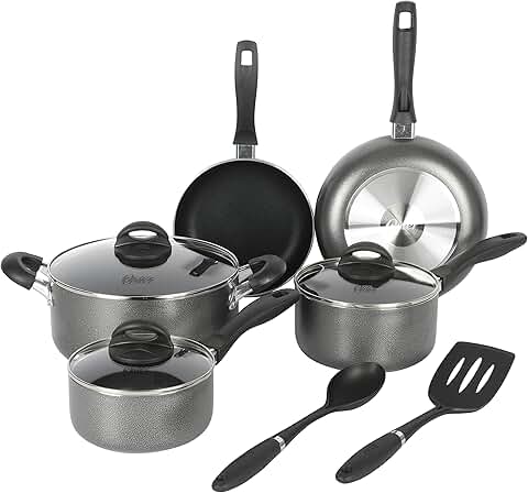 10-Piece Aluminum Cookware Set with Tools