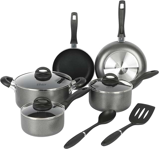 10-Piece Aluminum Cookware Set with Tools