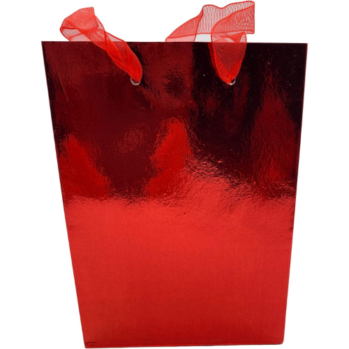 MODAIO-Gift Bags Small Size – Reusable Gift Bags With Handles Stunning Colors - Perfect As Goodie Bags, Birthday Gift Bags, Party Favor Bags– 4"W x 3"D x 6"H Size-1/count (Red)