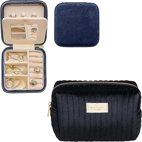 Velvet Travel Jewelry and Makeup Organizer for Women