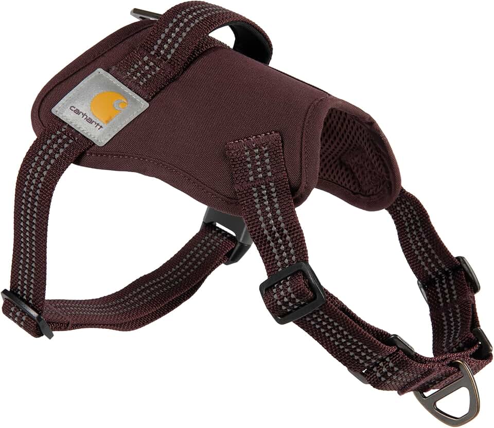 Adjustable Nylon Dog Harness with Handle and Reflective Accents