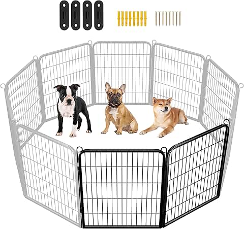 Outdoor 32-inch Dog Playpen with 2 Panels