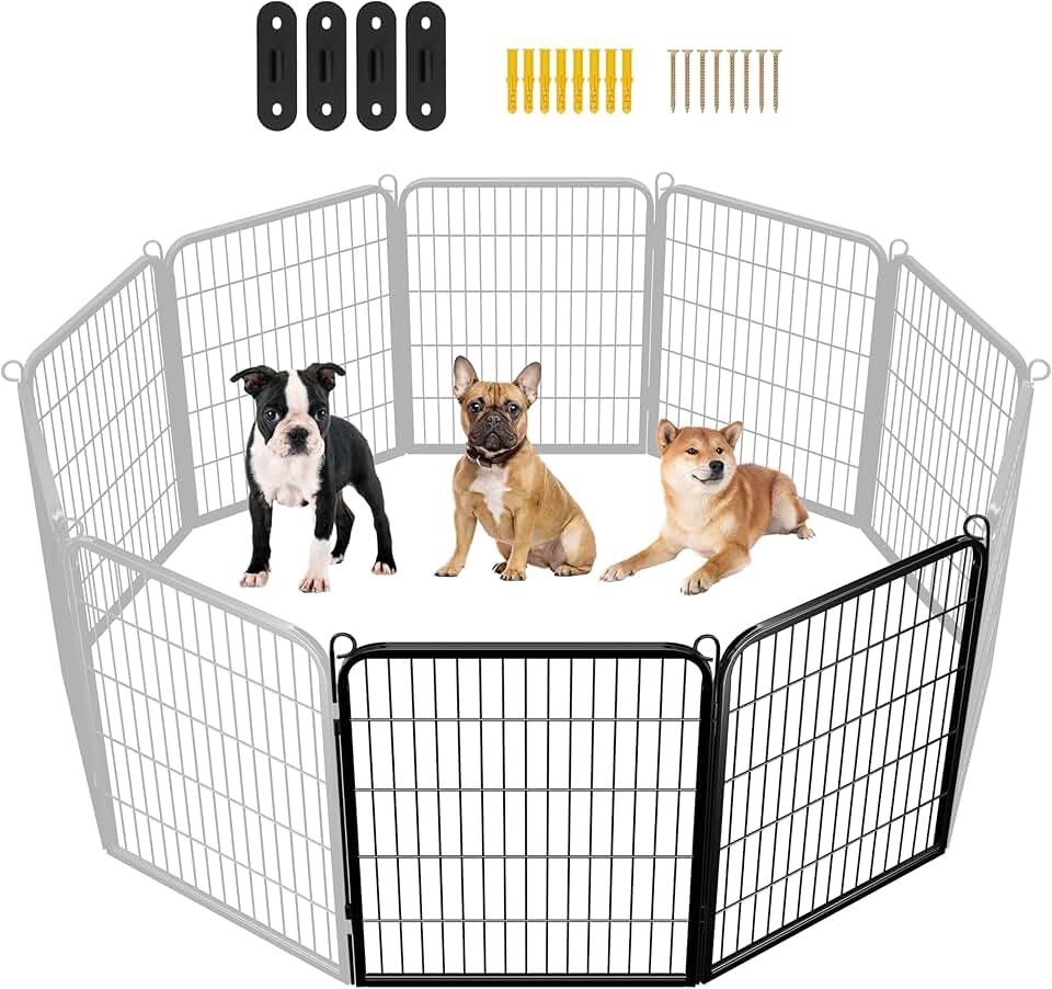 Outdoor 32-inch Dog Playpen with 2 Panels