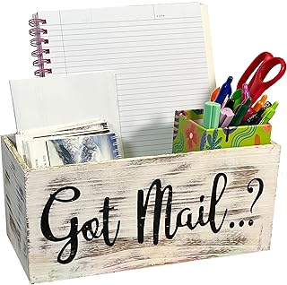 Rustic White Mail Organizer Box for Home