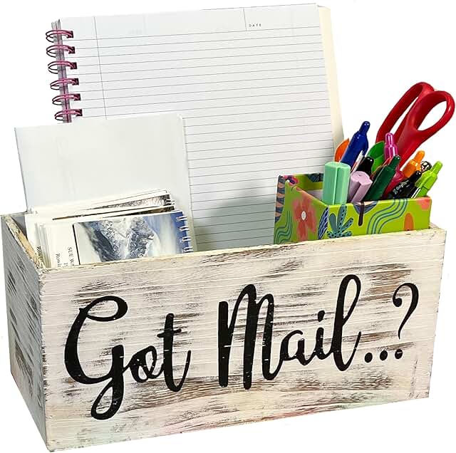Rustic White Mail Organizer Box for Home