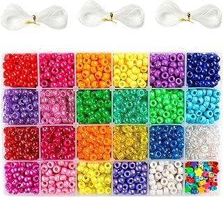 Pony Beads Set with Letters and Stars, 3300 Pieces