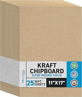 11x17 Inch Heavy Duty Kraft Chipboard Sheets, 25 Pack
