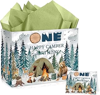 Happy Camper Birthday Gift Bag with Card and Tissue