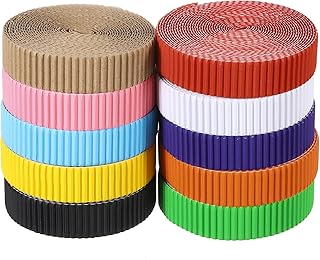 Blue Corrugated Cardboard Sheets, 0.8x26.7 Inch, 6 Colors