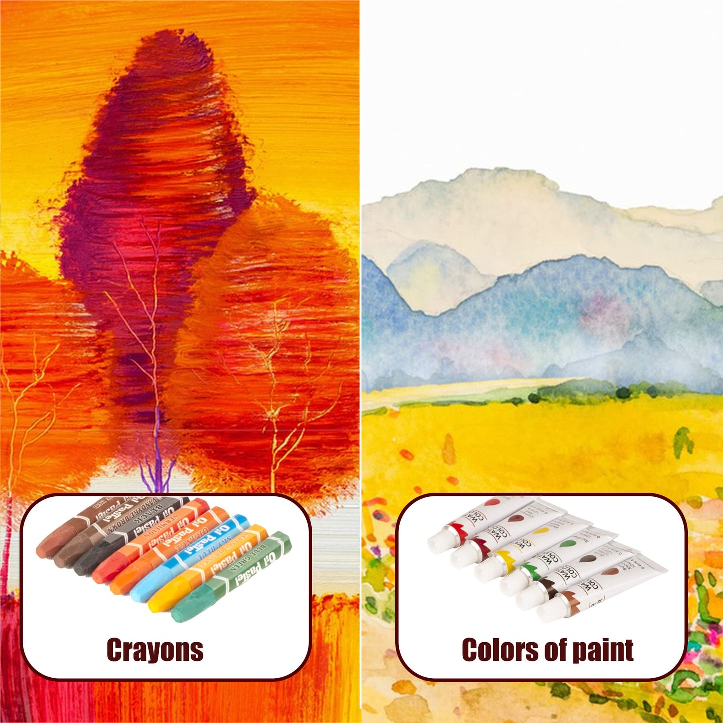 168-Pack Art Supplies Wooden Case Drawing Painting Coloring Kit