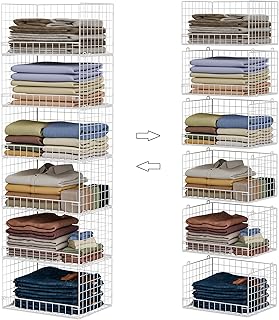 6-Tier Foldable Metal Closet Shelf System