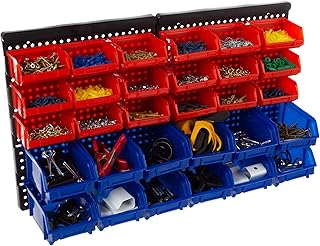 15-Bin Garage Storage Rack with Plastic Bins