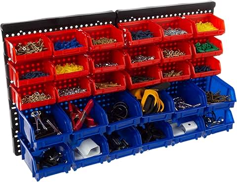 15-Bin Garage Storage Rack with Plastic Bins