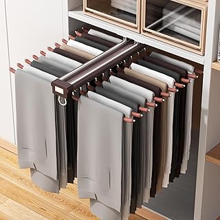 Pull Out Pants Rack with 22 Arms for Closet Organizing