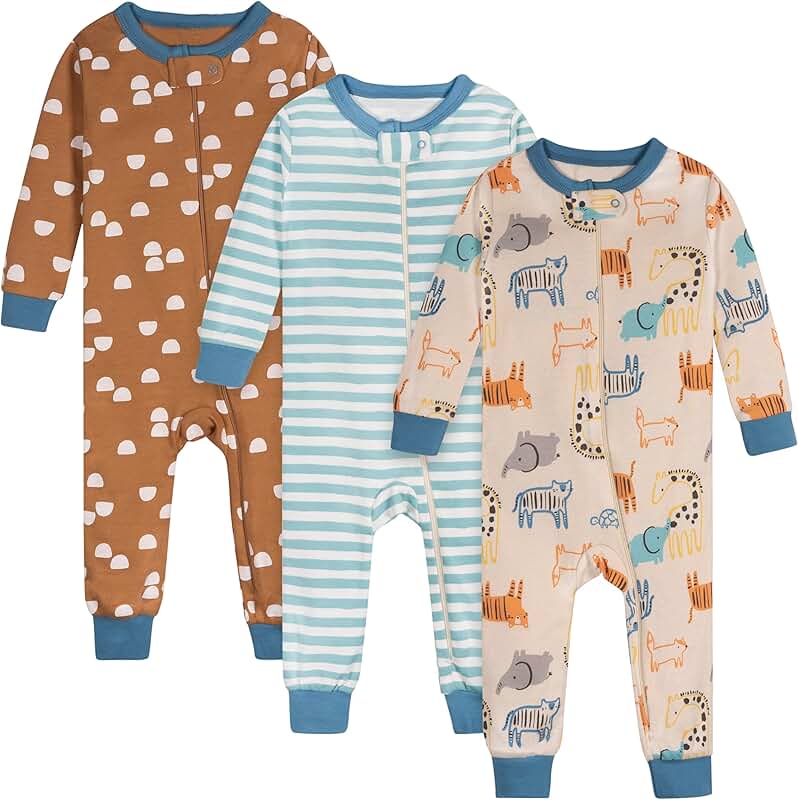 Baby Boys' 3-Pack Cotton Pajama Sets