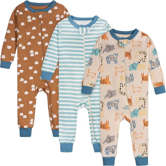Baby Boys' 3-Pack Cotton Pajama Sets