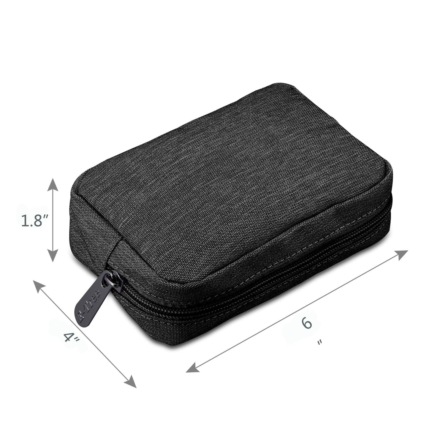 7 inch Canvas Zippered Small Bag, Mini Travel Makeup Carrying Case, Cosmetic Bag, Portable Electronics Accessories Organizer, Tiny Coin Purse Wallet, Little Pouch for Little Items, Black
