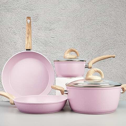 Non-Stick Ceramic Cookware Set with Lids