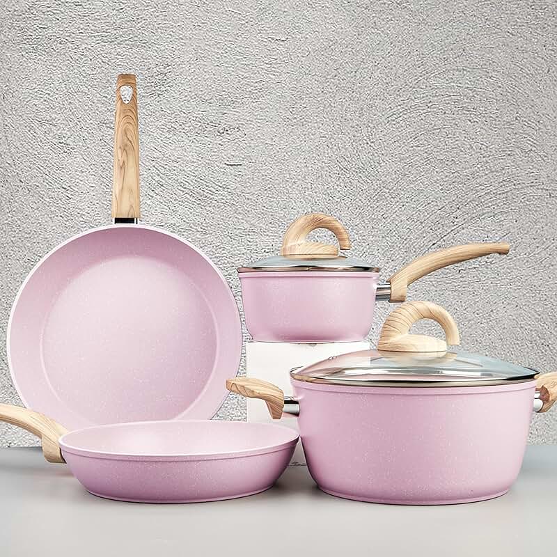 Non-Stick Ceramic Cookware Set with Lids