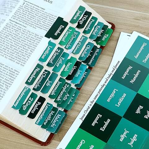 Large Print Bible Stickers, Waterproof Bookmarks, 90 Pieces