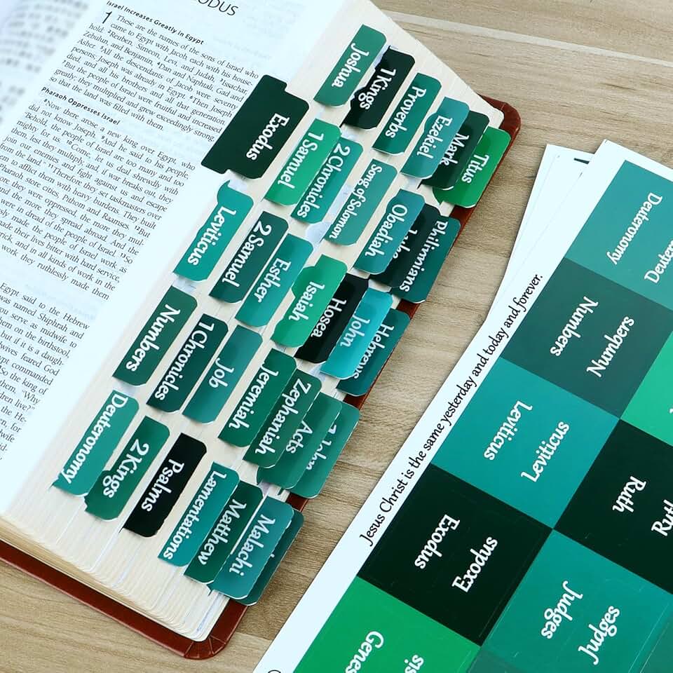 Large Print Bible Stickers, Waterproof Bookmarks, 90 Pieces