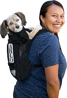 Large black backpack for dogs with 20-22" back