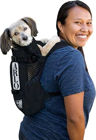 Large black backpack for dogs with 20-22" back