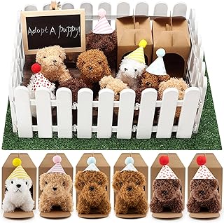 Set of 56 Mini Plush Puppy Party Favors with Accessories