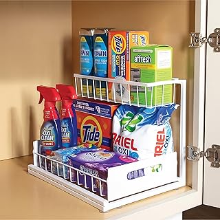 2-Pack Under Sink Storage Bins with Metal Frame