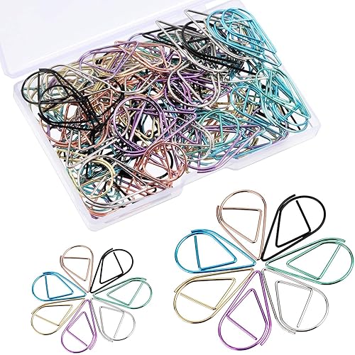 105 Multicolor Metal Paperclips for Office and Crafts