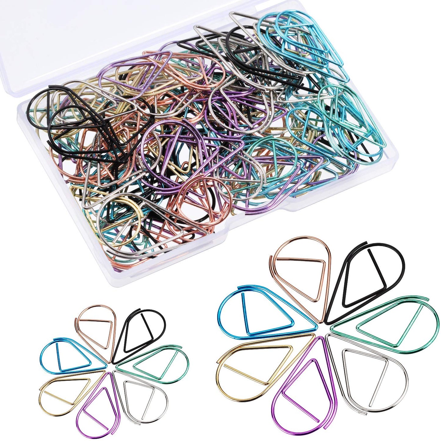 105 Multicolor Metal Paperclips for Office and Crafts