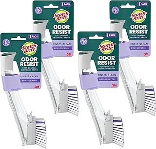 Odor-Resist Dishwand Brush Set, Non-Scratch Cleaning, 4-Pack