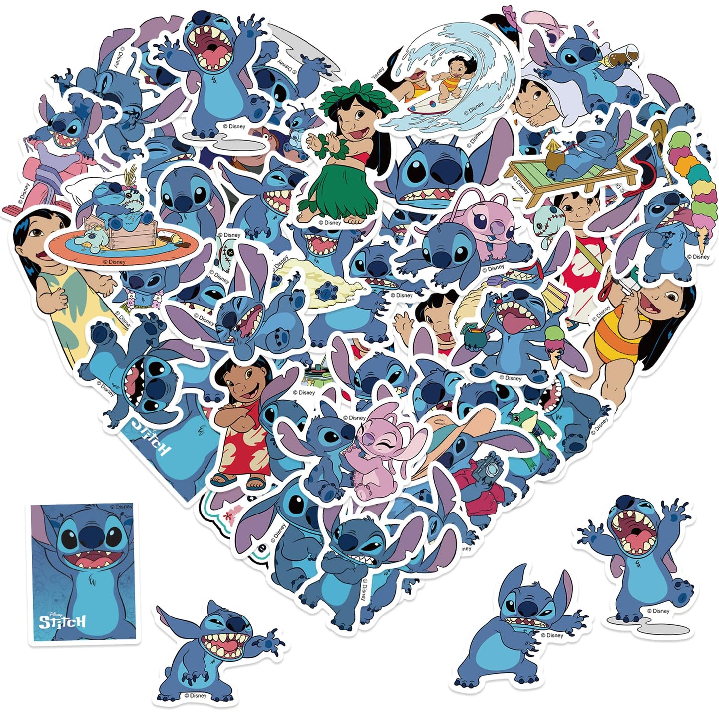 50pcs Cartoon Lilo & Stitch Stickers for Laptop and More
