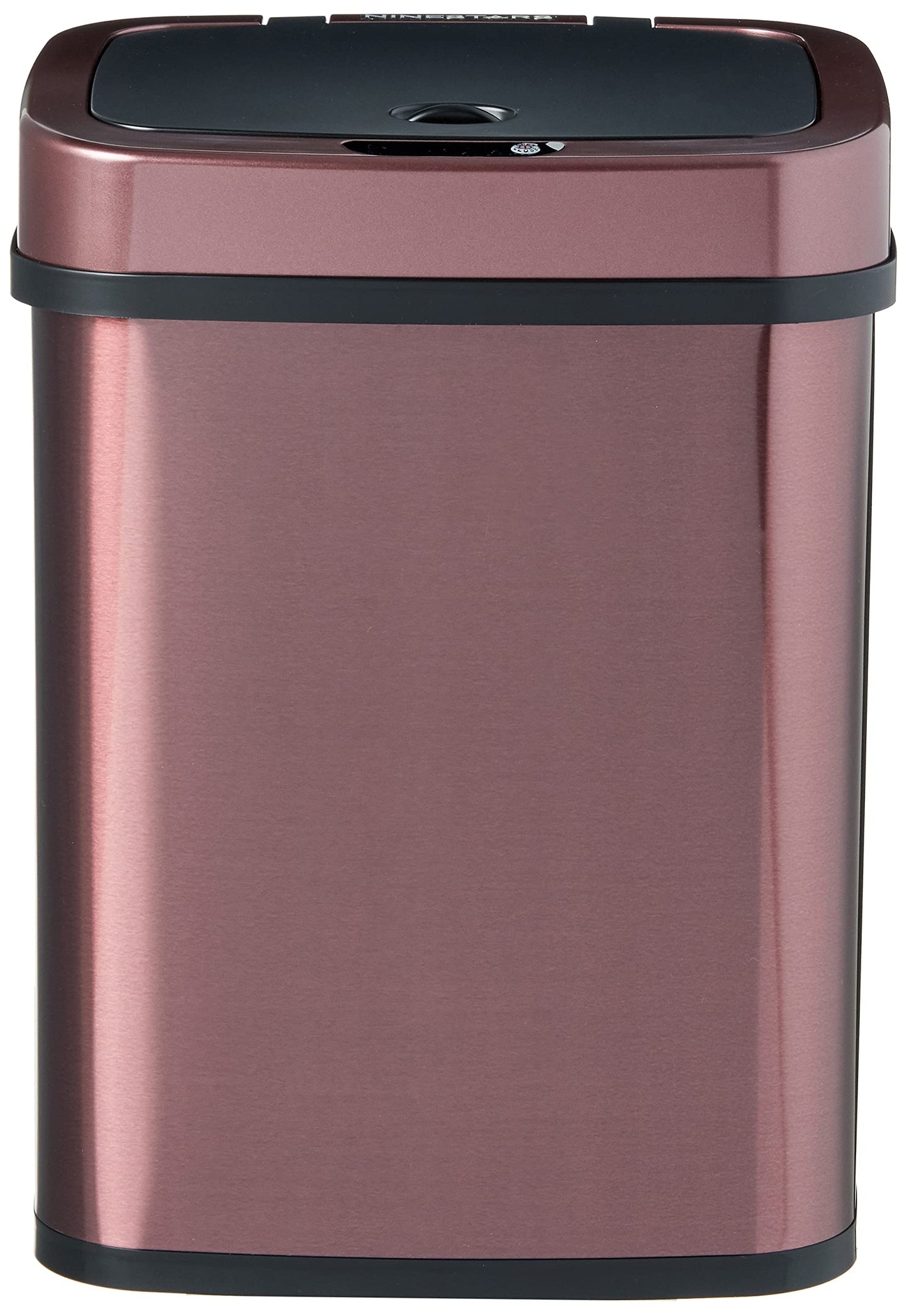 Bedroom or Bathroom Automatic Touchless Infrared Motion Sensor Trash Can, 3 12L, Stainless Steel Base Rectangular, Burgundy/Black Lid)