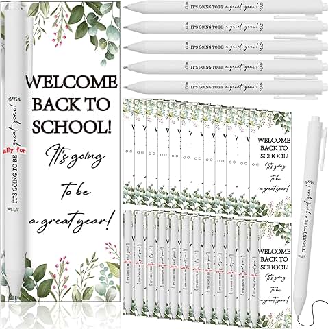 50 School Welcome Gift Sets with Cards and Pens