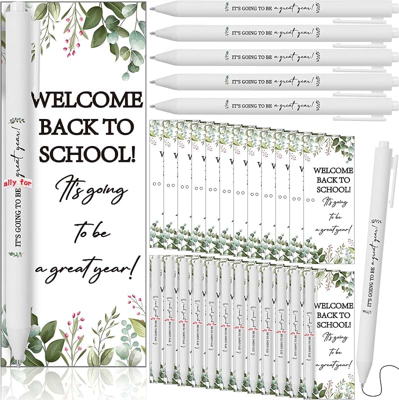 50 School Welcome Gift Sets with Cards and Pens