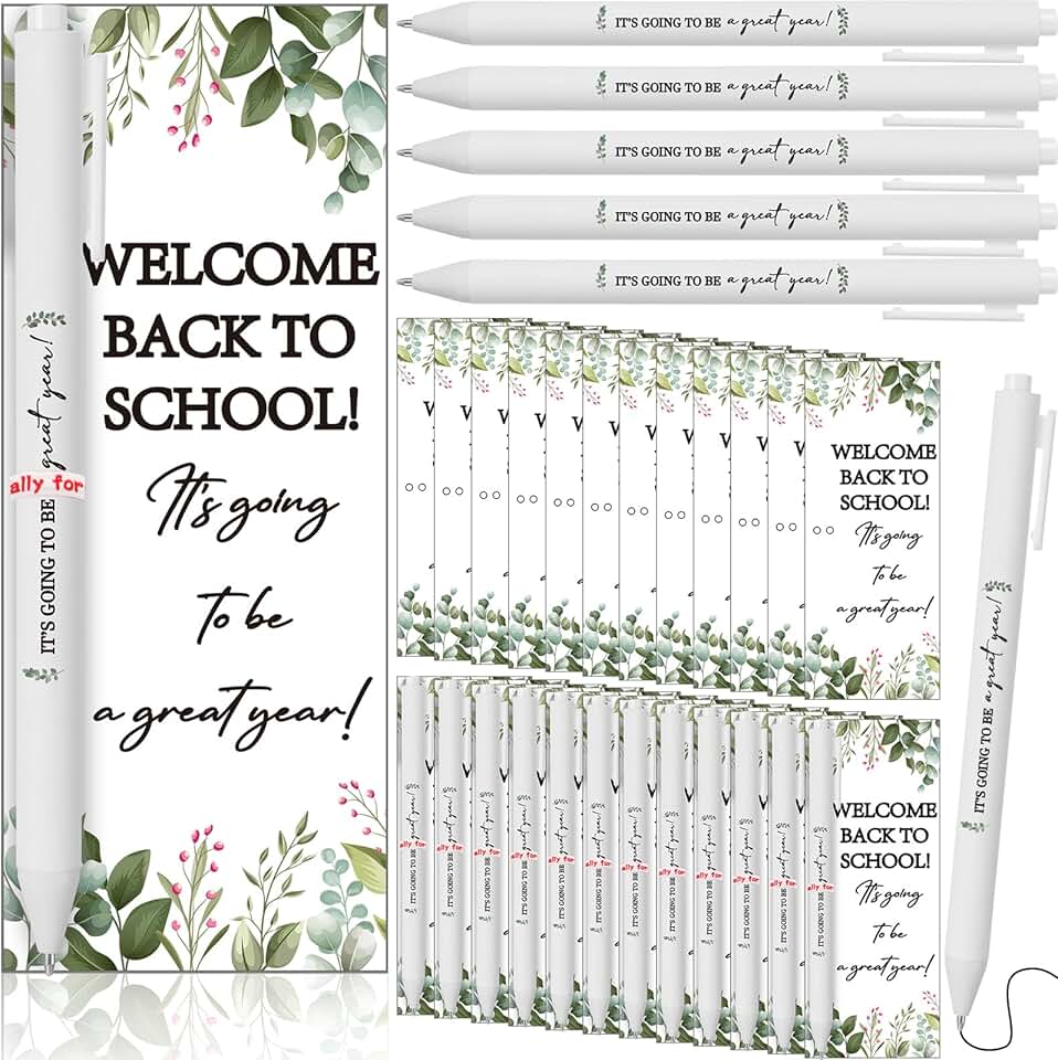 50 School Welcome Gift Sets with Cards and Pens