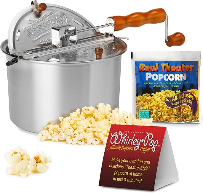 Silver Popcorn Popper Kit with Nylon Gears
