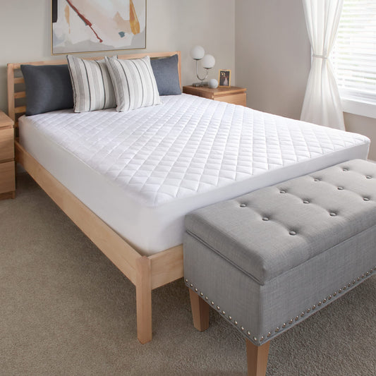 Cotton Top Fitted Mattress Pad, Queen