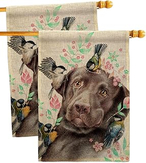 Swallow and Lab Dog Garden Flags, 2 Pack