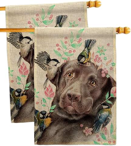 Swallow and Lab Dog Garden Flags, 2 Pack