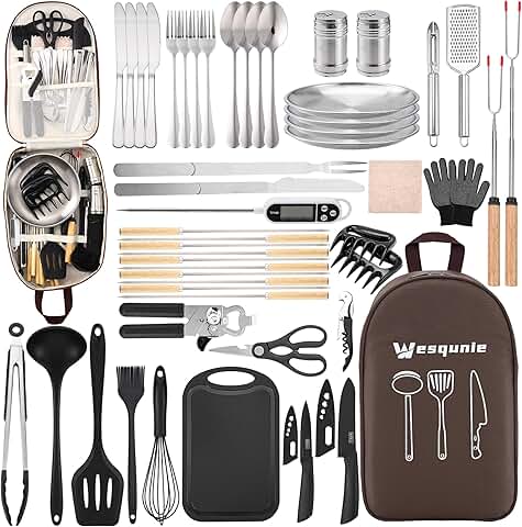 Camping Cookware and Utensils Set for Outdoor Use